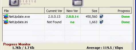 Enigma NETUpdate automatic web update software Suite, Completed Downloading